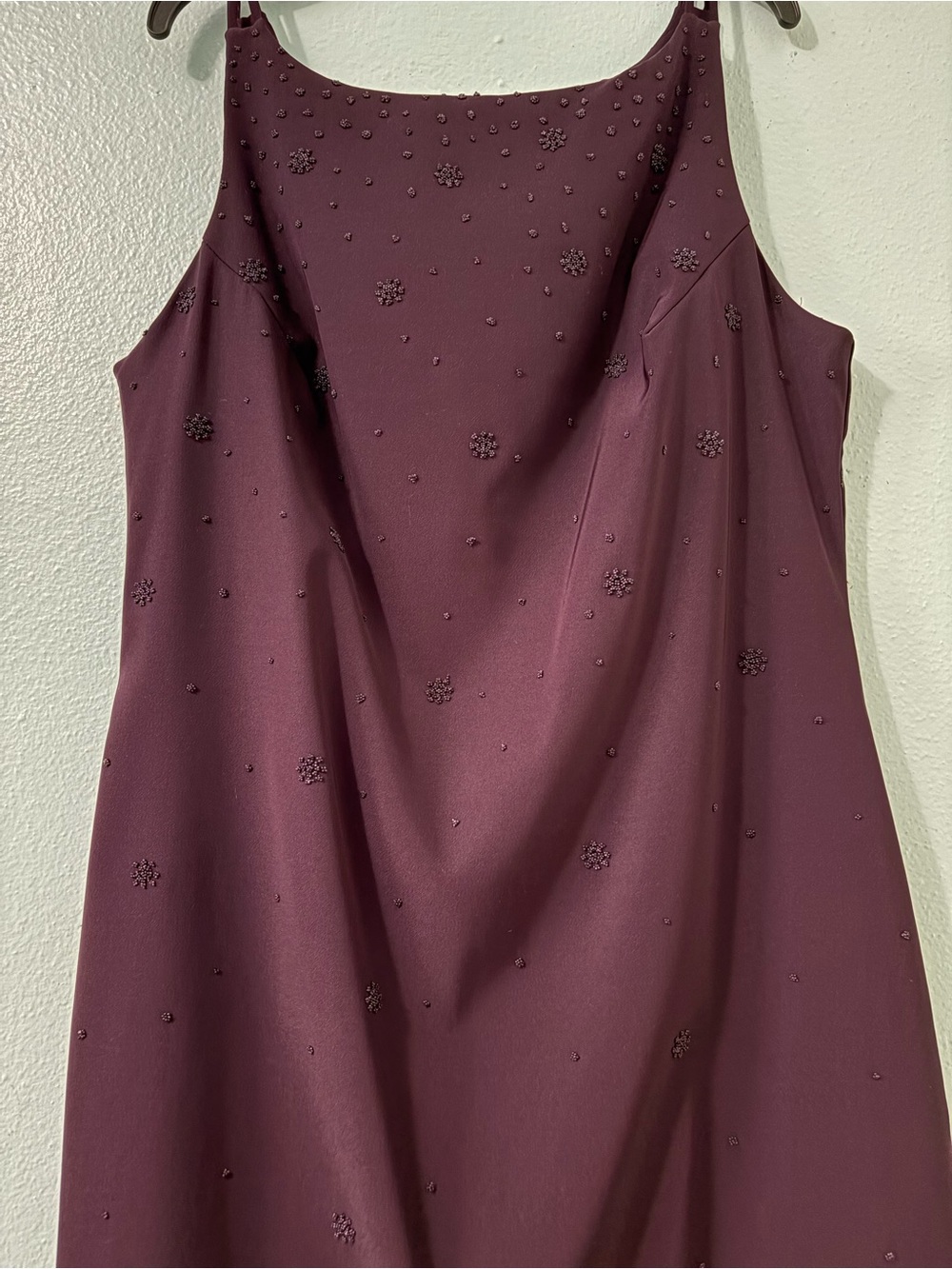 CDC Strapless Beaded Evening Dress in Plum